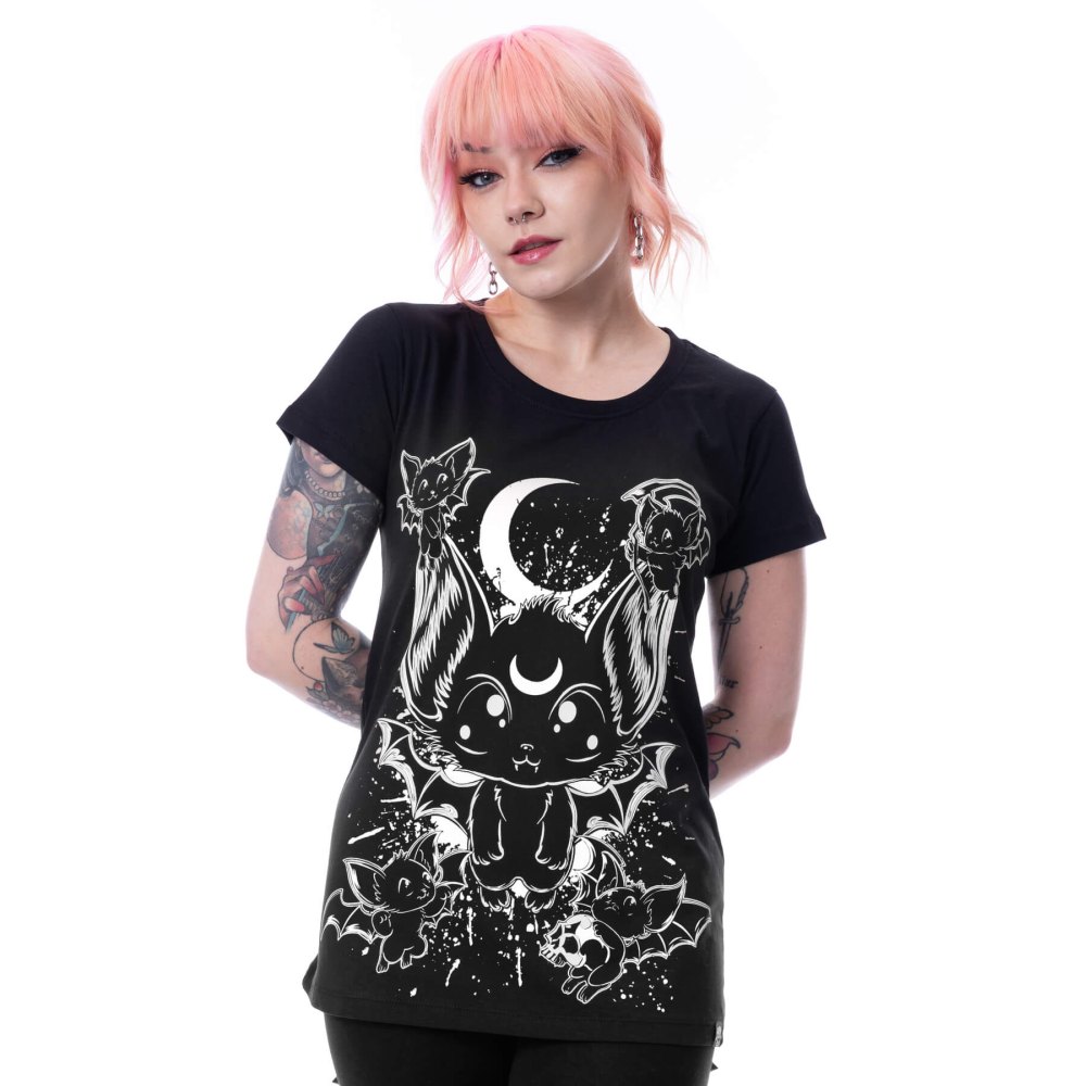 Cupcake Cult - Baby Bats Ladies Tshirt - Black